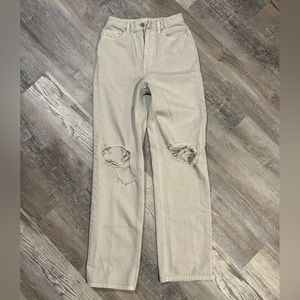 Pac Sun womens Pretorn cream-colored jeans | size: 26